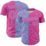 Personalized Pink Light Blue 3D Pattern Design Rave Halloween Pumpkin Authentic Baseball Jersey Team Custom Name and Number