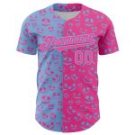 Personalized Pink Light Blue 3D Pattern Design Rave Halloween Pumpkin Authentic Baseball Jersey Team Custom Name and Number