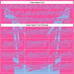 Personalized Pink Light Blue 3D Pattern Design Side Sharp Edges Authentic Baseball Jersey Team Custom Name and Number