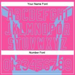 Personalized Pink Light Blue 3D Pattern Design Side Sharp Edges Authentic Baseball Jersey Team Custom Name and Number