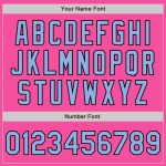 Personalized Pink Light Blue-Black 3 Colors Arm Shapes Authentic Baseball Jersey Team Custom Name and Number