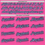 Personalized Pink Light Blue-Black 3 Colors Arm Shapes Authentic Baseball Jersey Team Custom Name and Number
