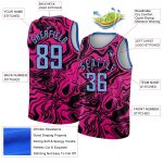 Personalized Pink Light Blue-Black 3D Pattern Design Abstract Psychedelic Liquid Wave Authentic Basketball Jersey Team Custom Name and Number
