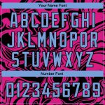 Personalized Pink Light Blue-Black 3D Pattern Design Abstract Psychedelic Liquid Wave Authentic Basketball Jersey Team Custom Name and Number