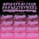 Personalized Pink Light Blue-Black 3D Pattern Design Bomber Full-Snap Varsity Letterman Jacket Team Custom Name and Number