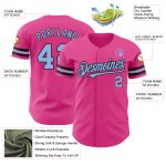 Personalized Pink Light Blue-Black Authentic Baseball Jersey Team Custom Name and Number