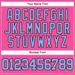 Personalized Pink Light Blue-Black Authentic Baseball Jersey Team Custom Name and Number