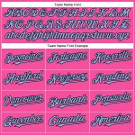 Personalized Pink Light Blue-Black Authentic Baseball Jersey Team Custom Name and Number