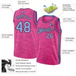 Personalized Pink Light Blue-Black Authentic City Edition Basketball Jersey Team Custom Name and Number