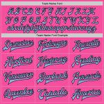Personalized Pink Light Blue-Black Bomber Full-Snap Varsity Letterman Jacket Team Custom Name and Number