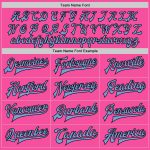 Personalized Pink Light Blue-Black Bomber Full-Snap Varsity Letterman Two Tone Jacket Team Custom Name and Number