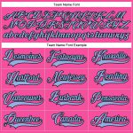 Personalized Pink Light Blue-Black Hockey Lace Neck Jersey Team Custom Name and Number