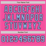 Personalized Pink Light Blue-Black Pinstripe Authentic Split Fashion Baseball Jersey Team Custom Name and Number