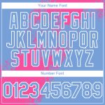 Personalized Pink Light Blue-White 3D Pattern Abstract Brush Stroke Two-Button Unisex Softball Jersey Team Custom Name and Number
