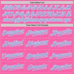 Personalized Pink Light Blue-White Authentic Baseball Jersey Team Custom Name and Number