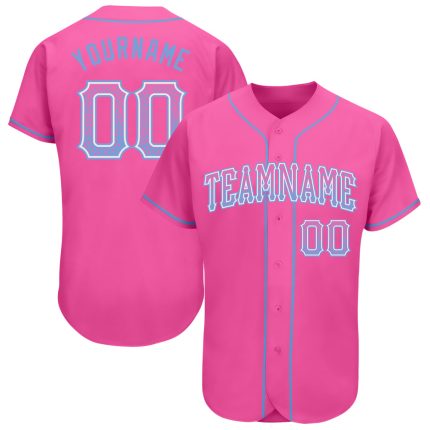 Personalized Pink Light Blue-White Authentic Drift Fashion Baseball Jersey Team Custom Name and Number