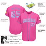 Personalized Pink Light Blue-White Authentic Drift Fashion Baseball Jersey Team Custom Name and Number