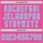 Personalized Pink Light Blue-White Authentic Split Fashion Softball Jersey Team Custom Name and Number