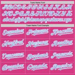 Personalized Pink Light Blue-White Line Authentic Baseball Jersey Team Custom Name and Number