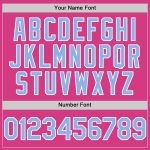 Personalized Pink Light Blue-White Line Authentic Baseball Jersey Team Custom Name and Number