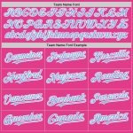 Personalized Pink Light Blue-White Mesh Authentic Throwback Baseball Jersey Team Custom Name and Number
