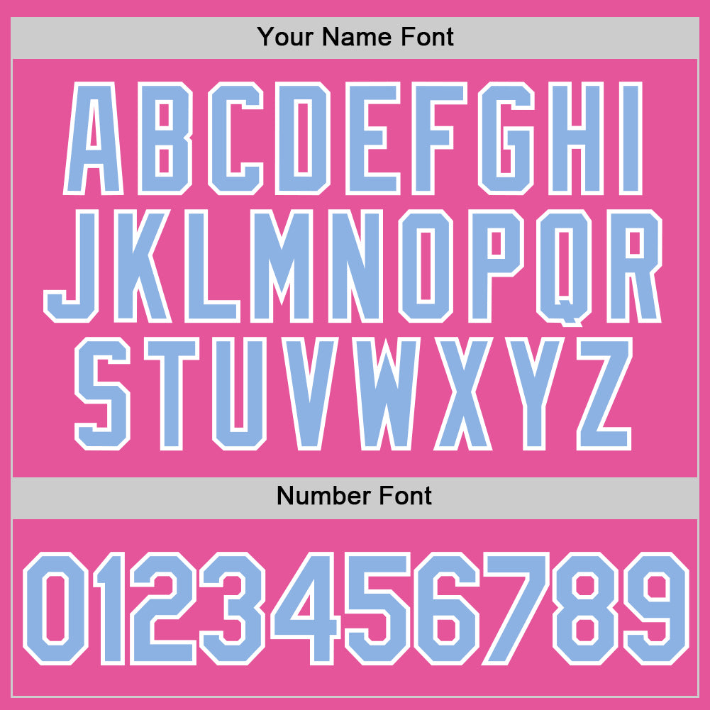 Personalized Pink Light Blue-White Performance T-Shirt Team Custom Name and Number Personalized Pink Light Blue-White Performance T-Shirt Team Custom Name and Number - Image 4