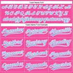 Personalized Pink Light Blue-White Performance Vapor Golf Polo Shirt Team Custom Name and Number