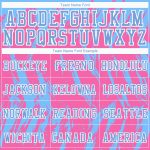 Personalized Pink Light Blue-White Round Neck Sublimation Basketball Suit Jersey Team Custom Name and Number