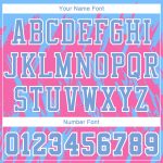 Personalized Pink Light Blue-White Round Neck Sublimation Basketball Suit Jersey Team Custom Name and Number
