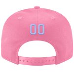Personalized Pink Light Blue-White Stitched Adjustable Snapback Hat Team Custom Name and Number