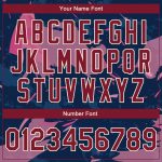 Personalized Pink Maroon Cream-Navy 3D Pattern Design Bomber Full-Snap Varsity Letterman Jacket Team Custom Name and Number