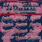 Personalized Pink Maroon Cream-Navy 3D Pattern Design Bomber Full-Snap Varsity Letterman Jacket Team Custom Name and Number