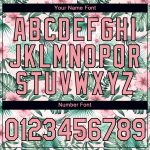 Personalized Pink Medium Pink-Black 3D Pattern Design Hawaii Palm Leaves And Flowers Performance T-Shirt Team Custom Name and Number