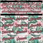 Personalized Pink Medium Pink-Black 3D Pattern Design Hawaii Palm Leaves And Flowers Performance T-Shirt Team Custom Name and Number