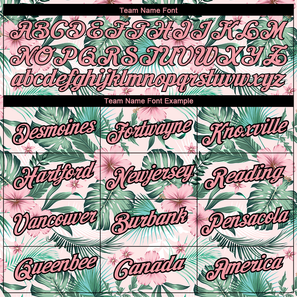 Personalized Pink Medium Pink-Black 3D Pattern Design Hawaii Palm Leaves And Flowers Performance T-Shirt Team Custom Name and Number Personalized Pink Medium Pink-Black 3D Pattern Design Hawaii Palm Leaves And Flowers Performance T-Shirt Team Custom Name and Number - Image 3