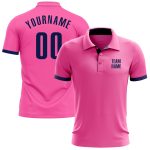 Personalized Pink Navy Performance Golf Polo Shirt Team Custom Name and Number