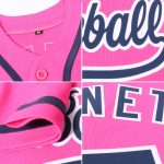 Personalized Pink Navy-White Authentic Baseball Jersey