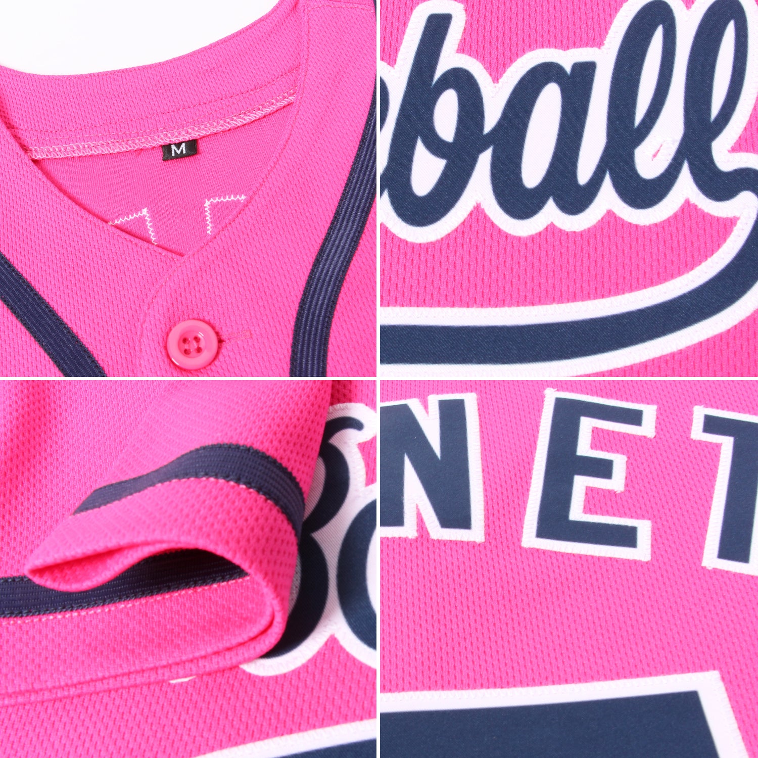 Personalized Pink Navy-White Authentic Baseball Jersey Personalized Pink Navy-White Authentic Baseball Jersey - Image 6