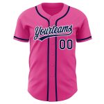 Personalized Pink Navy-White Authentic Baseball Jersey