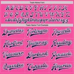 Personalized Pink Navy-White Bomber Full-Snap Varsity Letterman Two Tone Jacket Team Custom Name and Number