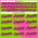 Personalized Pink Neon Green-Black 3D Pattern Design Abstract Brush Stroke Authentic Baseball Jersey Team Custom Name and Number