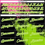 Personalized Pink Neon Green-Black 3D Pattern Design Abstract Brush Stroke Performance T-Shirt Team Custom Name and Number