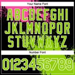 Personalized Pink Neon Green-Black 3D Pattern Design Abstract Brush Stroke Performance T-Shirt Team Custom Name and Number