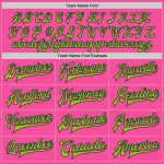 Personalized Pink Neon Green-Navy Bomber Full-Snap Varsity Letterman Jacket Team Custom Name and Number