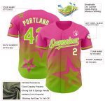 Personalized Pink Neon Green-White 3D Pattern Design Gradient Style Twinkle Star Authentic Baseball Jersey Team Custom Name and Number