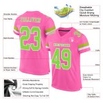 Personalized Pink Neon Green-White Mesh Authentic Football Jersey