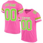 Personalized Pink Neon Green-White Mesh Authentic Football Jersey