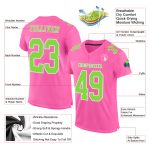 Personalized Pink Neon Green-White Mesh Authentic Football Jersey Team Custom Name and Number
