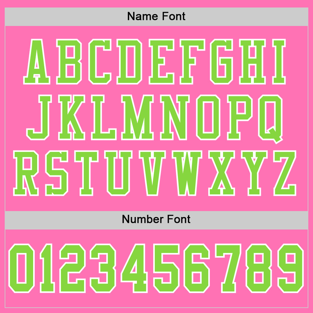 Personalized Pink Neon Green-White Mesh Authentic Football Jersey Personalized Pink Neon Green-White Mesh Authentic Football Jersey - Image 4