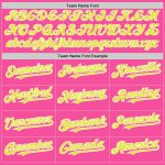 Personalized Pink Neon Yellow-White 3D Pattern Design Gradient Style Twinkle Star Authentic Baseball Jersey Team Custom Name and Number